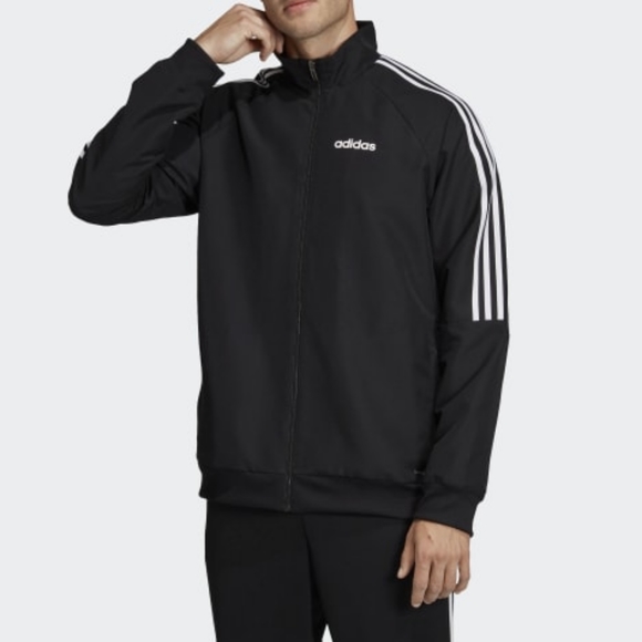ADIDAS Mens Trio Black Full Zip Windbreaker Soccer Jacket Coat Size XL